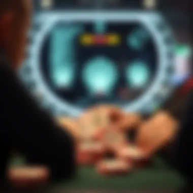 Illustration showing the intersection of technology and card counting in online gaming