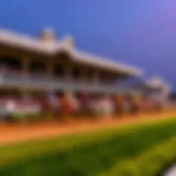 Stunning view of a horse racing track during a live event
