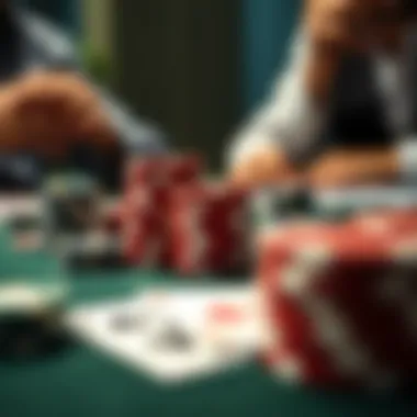 Essentials of the Game Close-up of poker chips and cards during a game