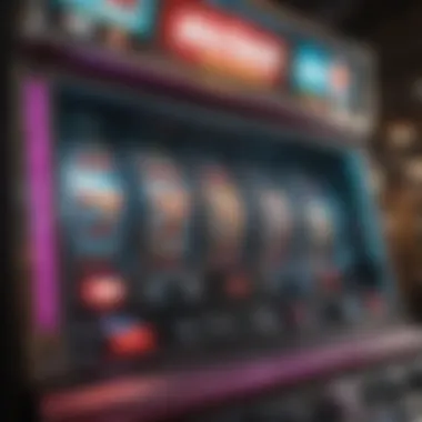 Close-Up of a Jackpot Machine A close-up view of a jackpot machine with vibrant colors and lights