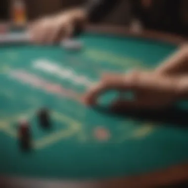 A focused player analyzing the game strategy on a gaming table.