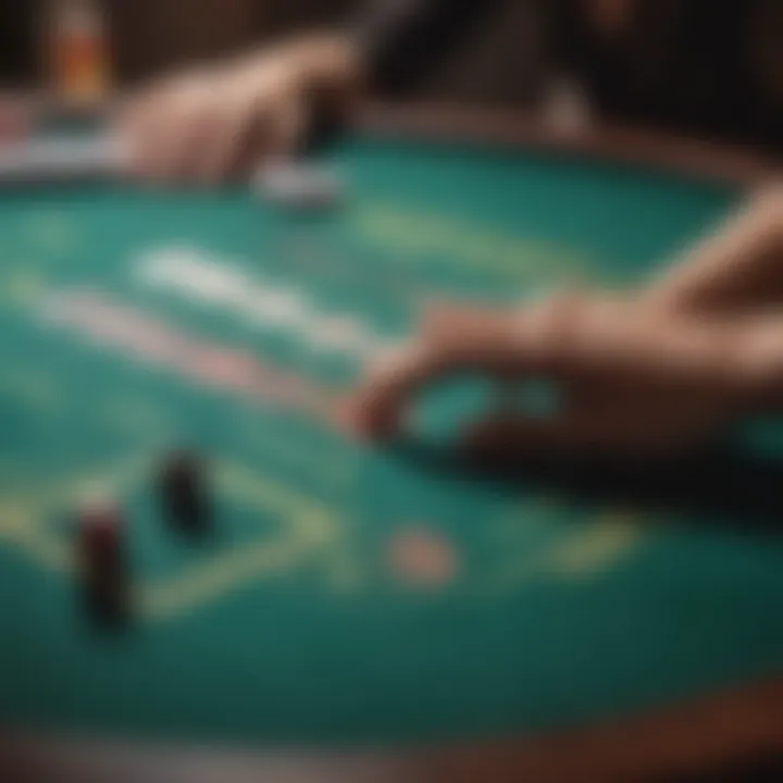 A focused player analyzing the game strategy on a gaming table.