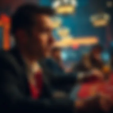 Player Strategy in 21 A player thoughtfully considering their next move in a game of 21.