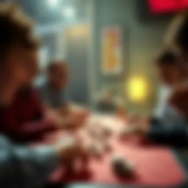 Excitement of Gameplay Enthusiastic players engaged in a thrilling Yahtzee game session