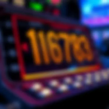 A close-up view of a digital random number generator in action