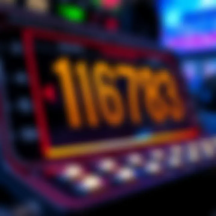 A close-up view of a digital random number generator in action